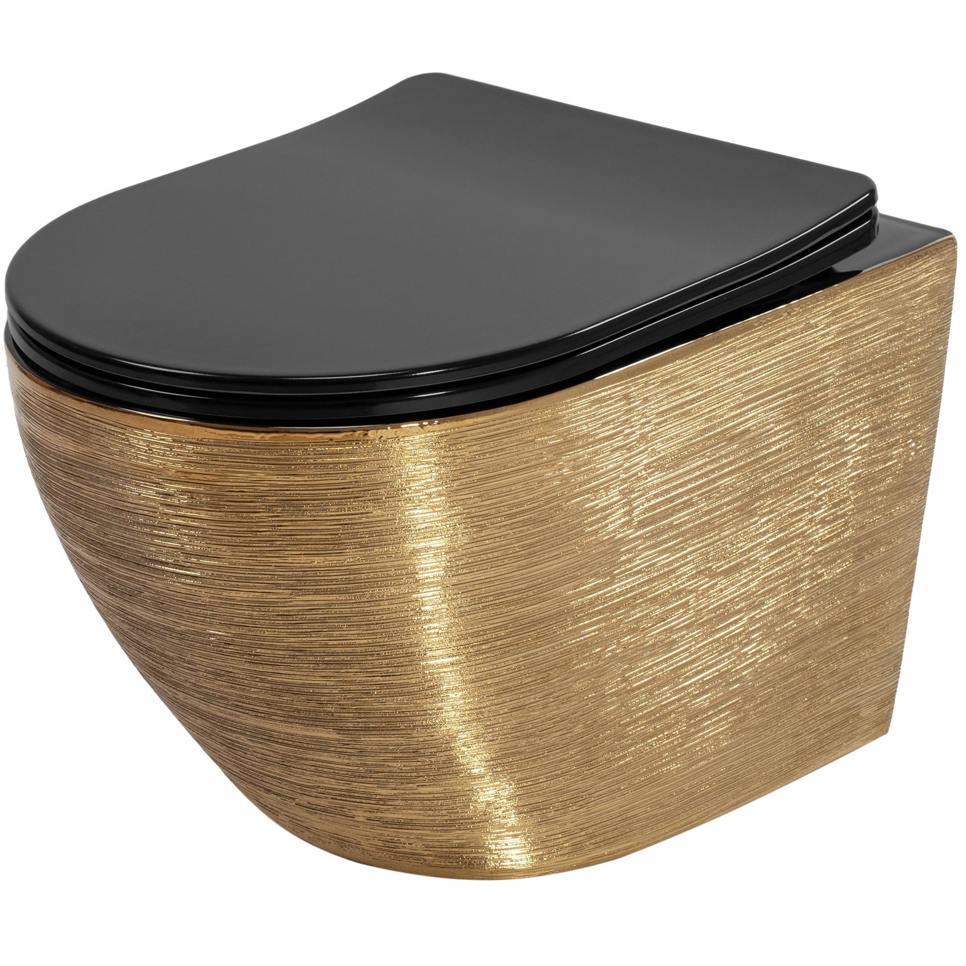 WC Schüssel Randlos Carlo Flat Brush Gold  1