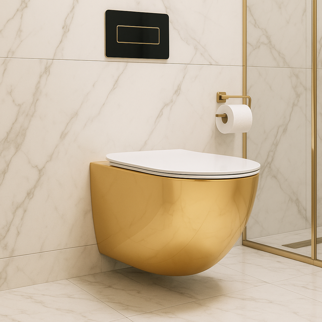 WC Schüssel Randlos Rea Carlo Mini Tornado NF WHITE GOLD  2
