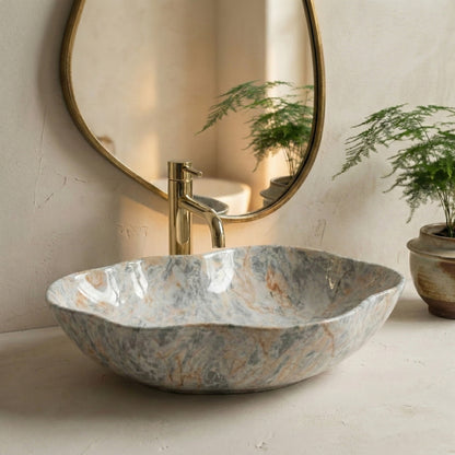 Aufsatzwaschbecken Rea Pearl Ruststone  8