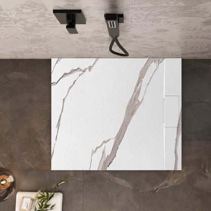 Duschtasse Bazalt CARRARA WHITE 90x90  5