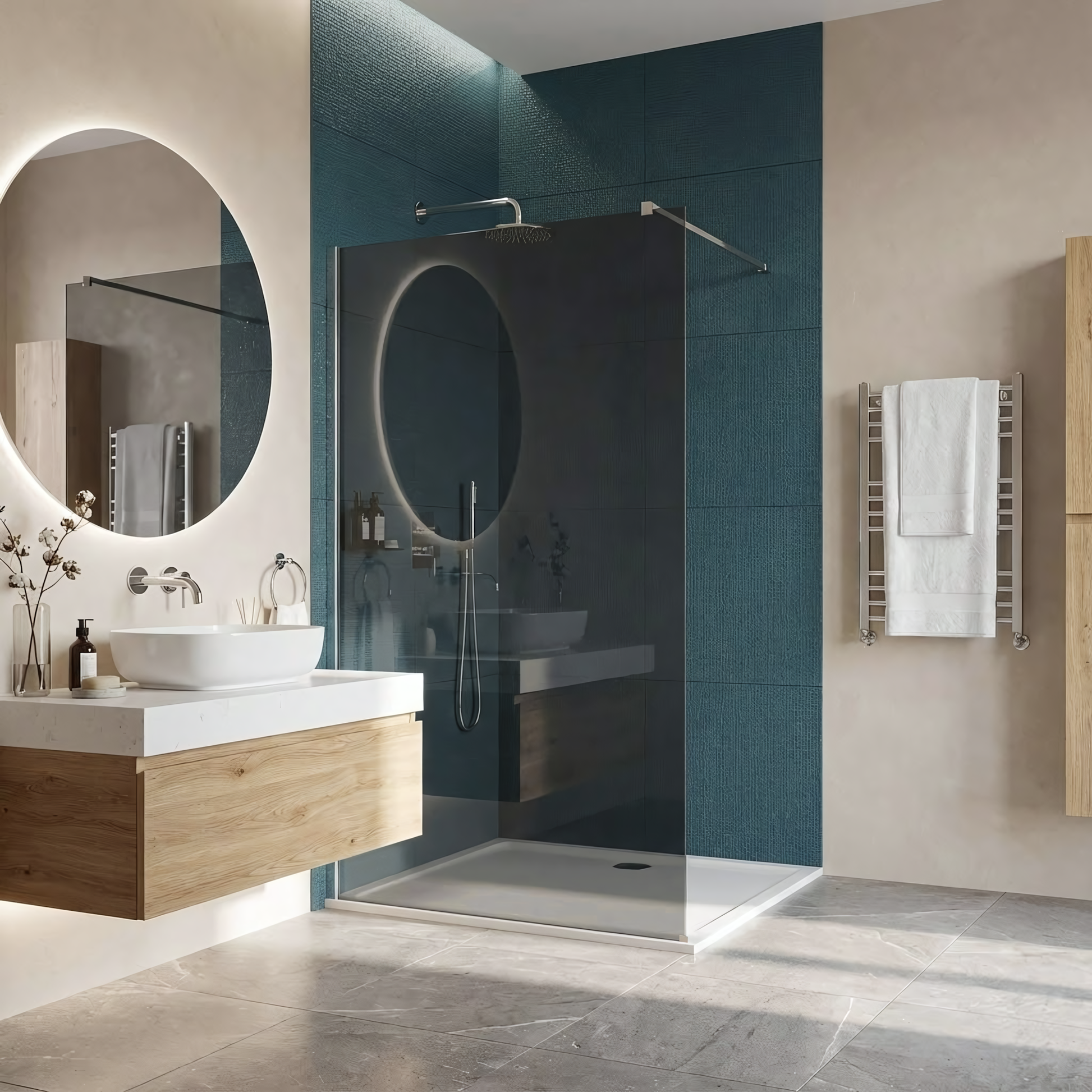 Duschwand Rea Flexi Grey / Chrome 110  4