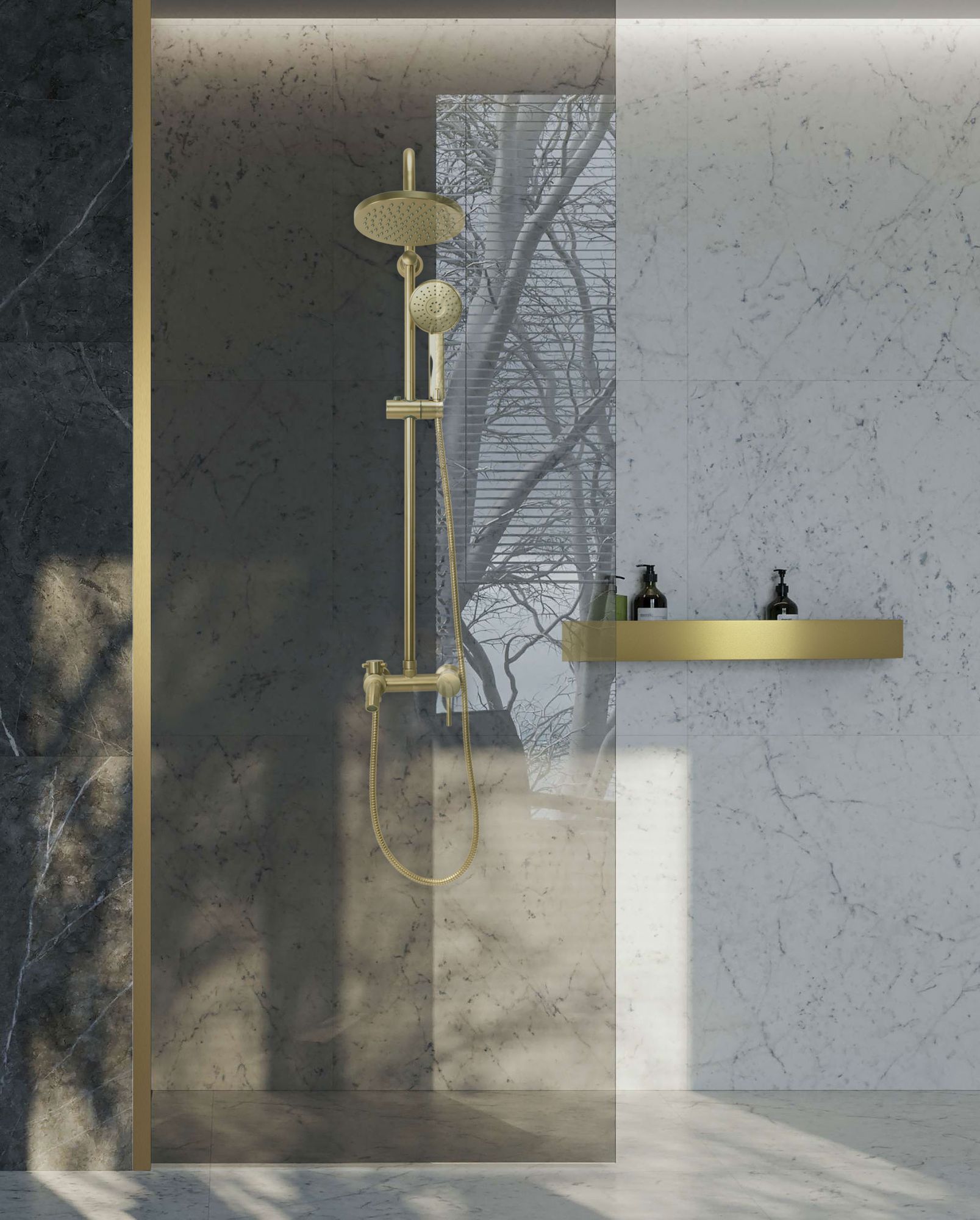 Badezimmerregal SF02 60cm gold brush  3