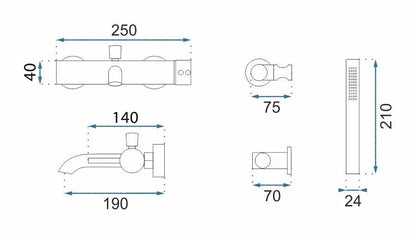 Wannenarmatur Rea Lungo Grip Titan  6
