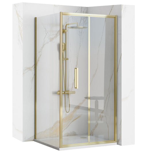 Eckdusche Rapid Fold Gold 80 x 90 1