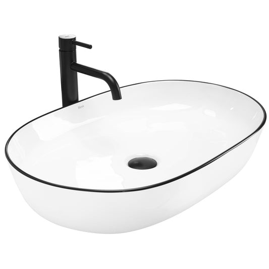 Aufsatzwaschbecken Rea CLEO white Black edge  1