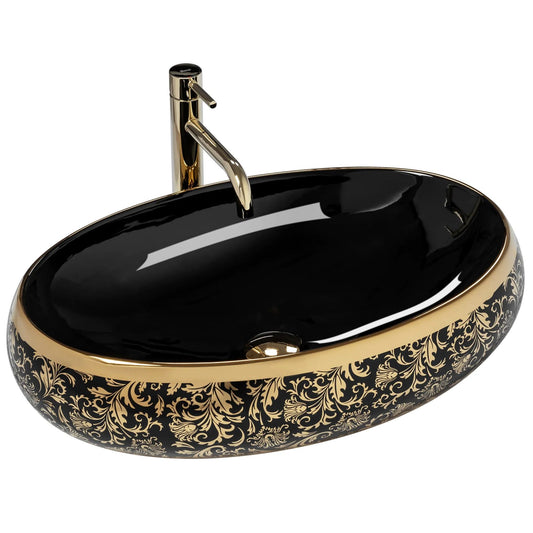 Aufsatzwaschbecken Rea Meryl Black / Gold 1