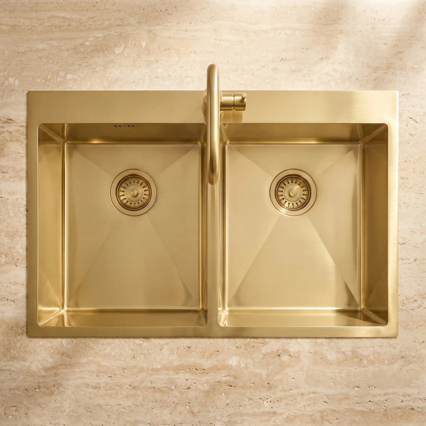 Edelstahlspüle Joel BRUSH GOLD ohne Küchenarmatur 4