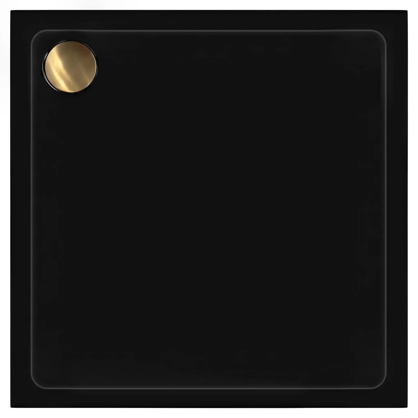 Acryl Duschwanne Rea Savoy black 80x80 Gebürstete Kupfer Abdeckung 4