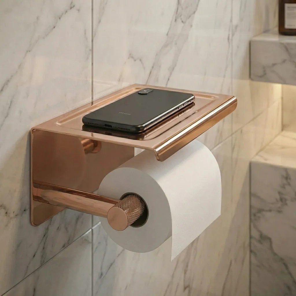 Toilettenpapierhalter mit Ablage 6613 Modern Copper  4