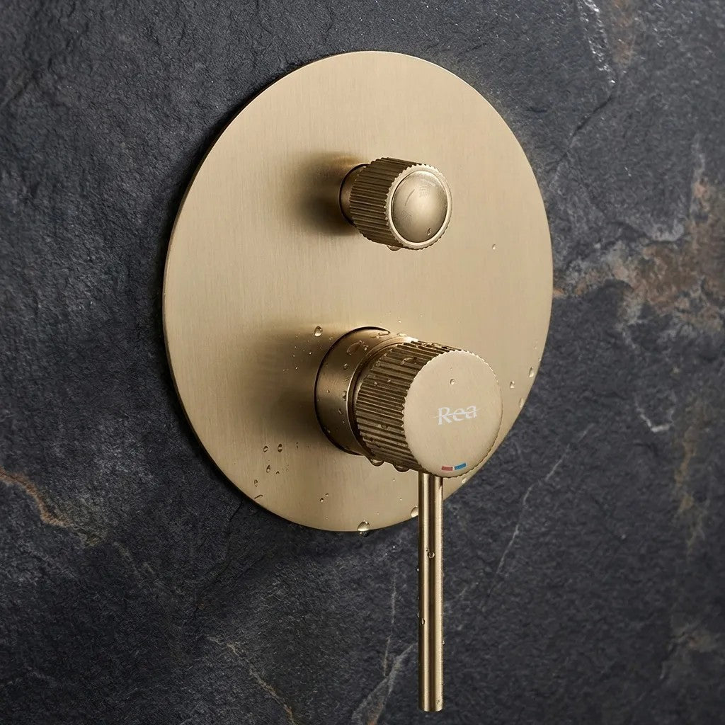 Unterputz Duschset Rea Lungo Stripe Gold Brush + BOX  4