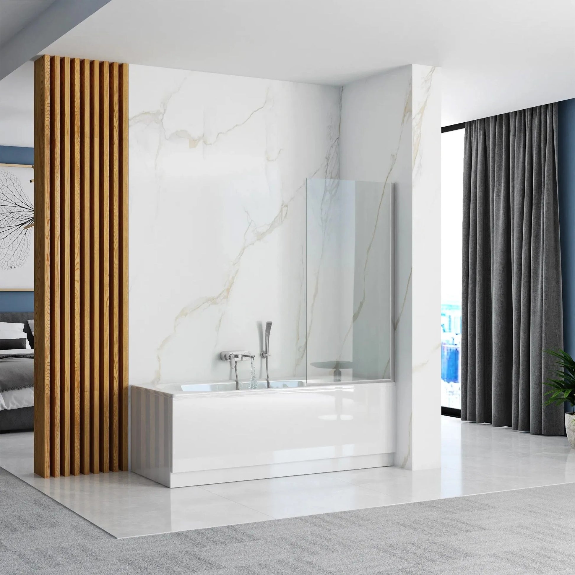 Badewanneaufsatz drehbar Rea Lagos 80 Chrome  4