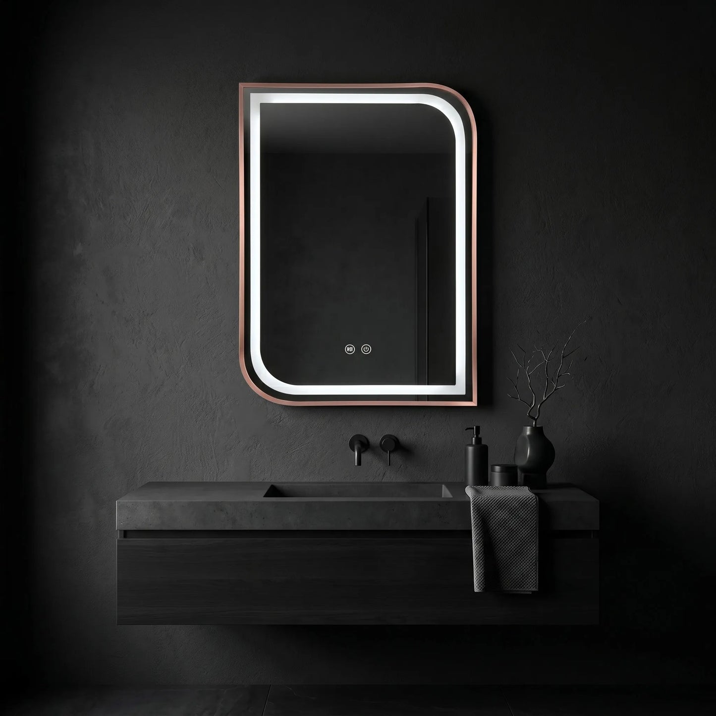 Spiegel LED ZONE 70x50 BRUSH ROSE GOLD  4