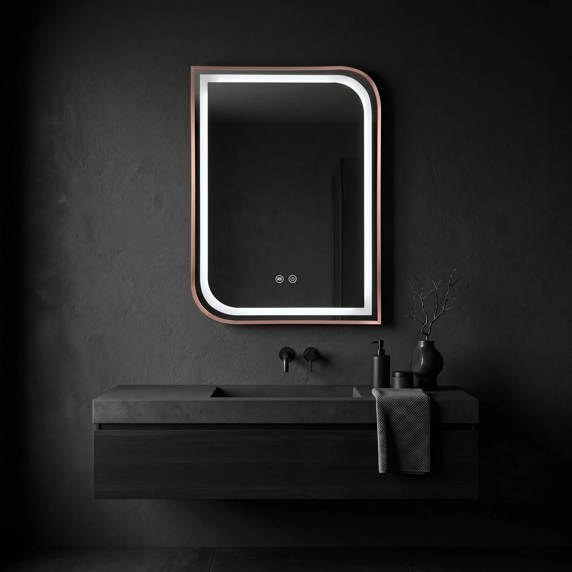 Spiegel LED ZONE 70x50 BRUSH ROSE GOLD  4