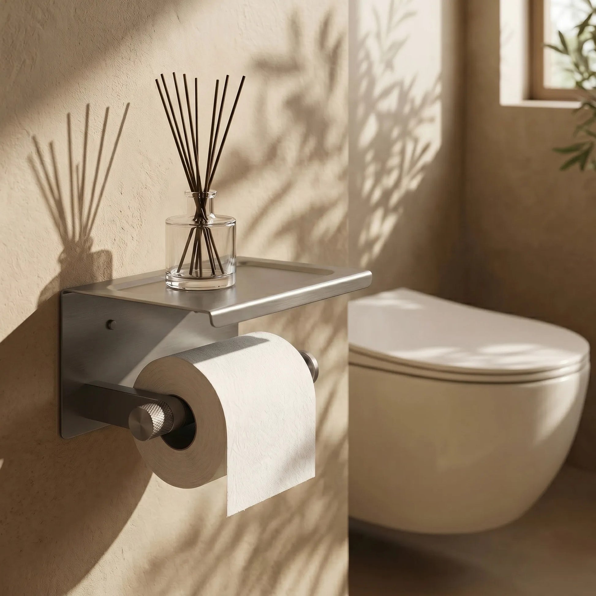 Toilettenpapierhalter mit Ablage 39105A ORI Titan  4
