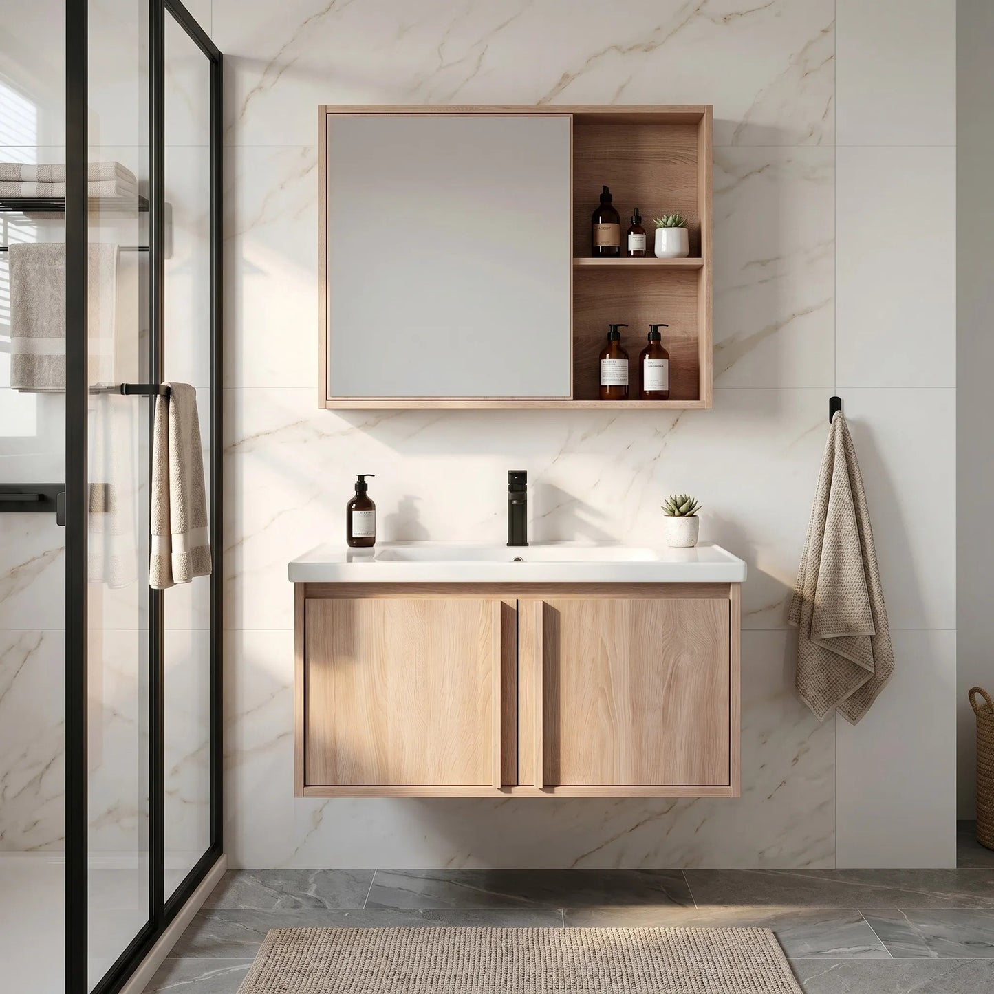 Badezimmermöbel-Set mit Waschbecken Gama T25023 BXM 80CM  4