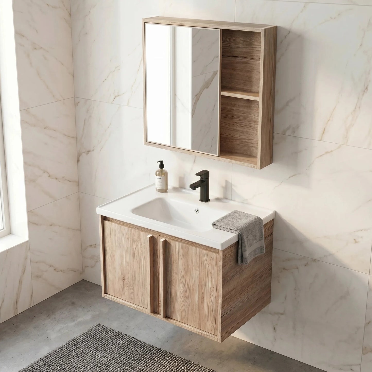 Badezimmermöbel-Set mit Waschbecken Gama T25023 QHM 60CM  4