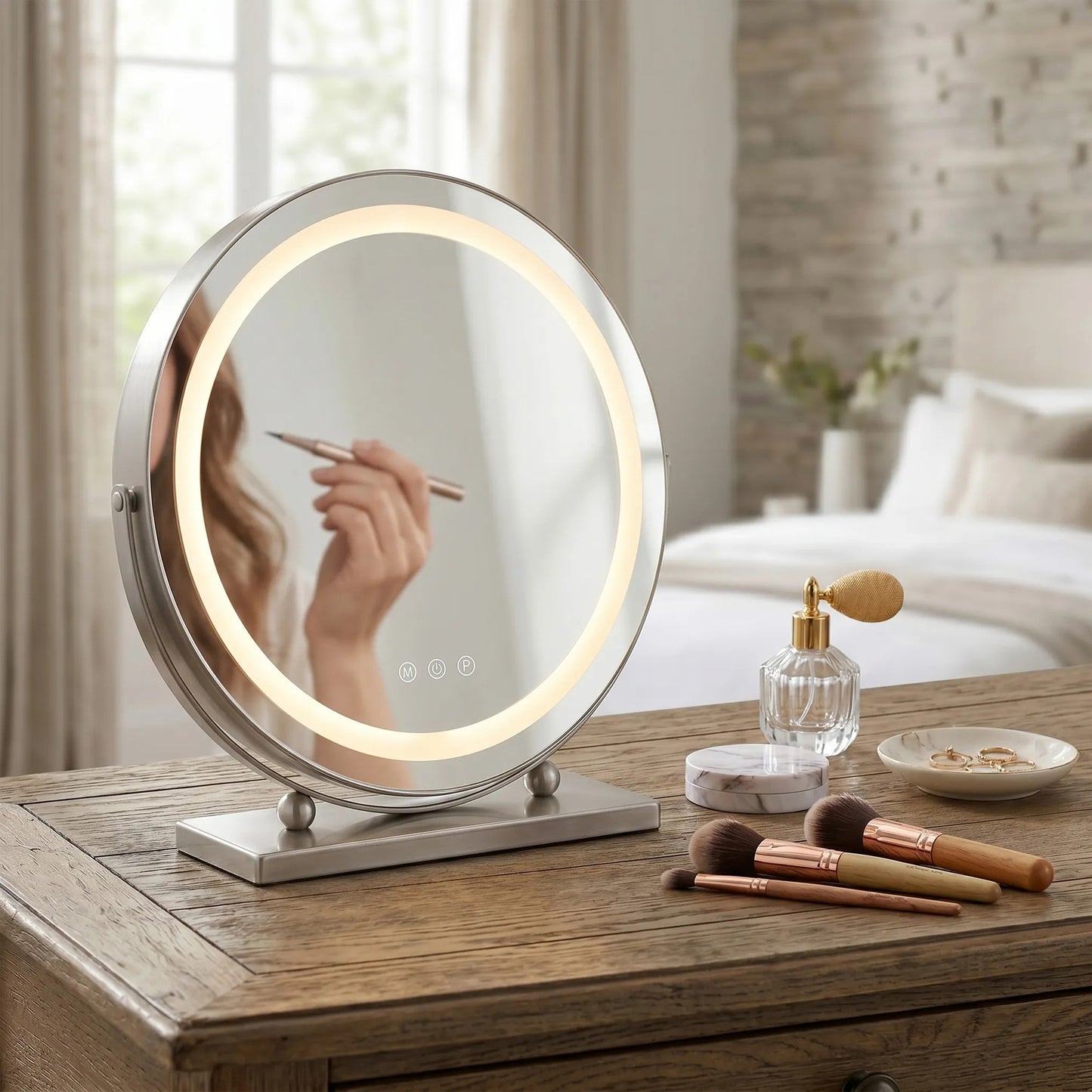 Spiegel LED MAKE-UP Chrome 40 cm  4