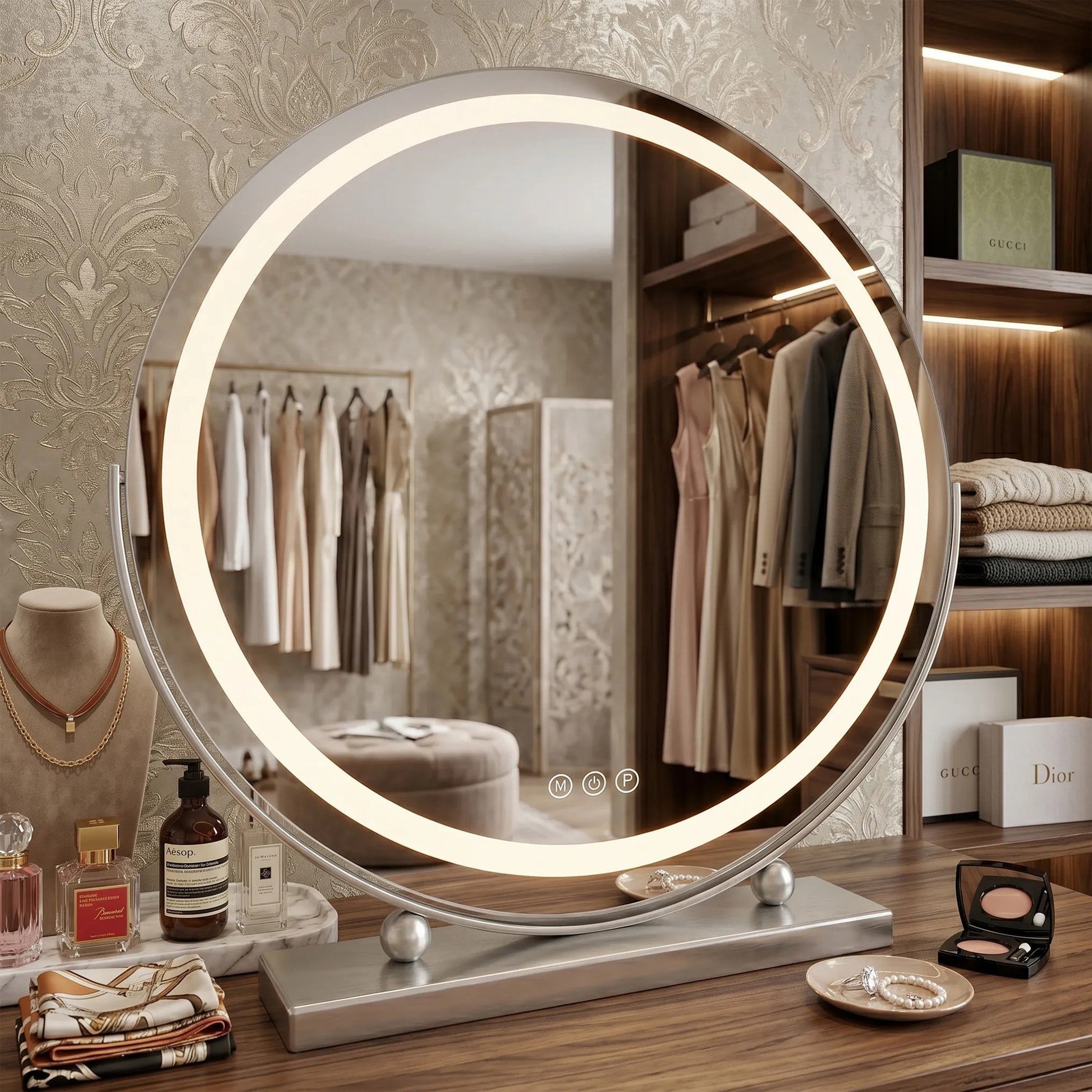 Spiegel LED MAKE-UP Chrome 50 cm  4