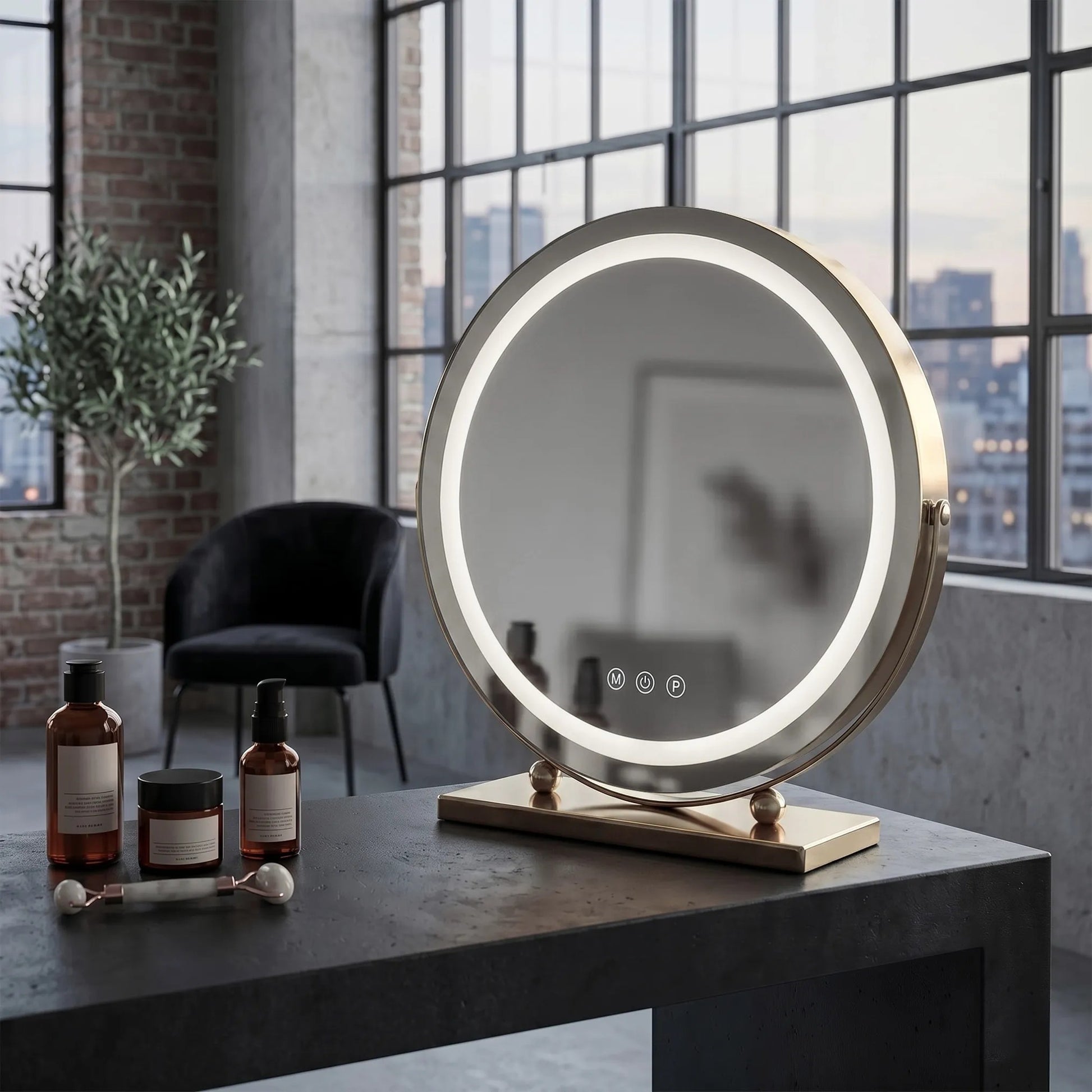 Spiegel LED MAKE-UP L.Gold 40 cm  4