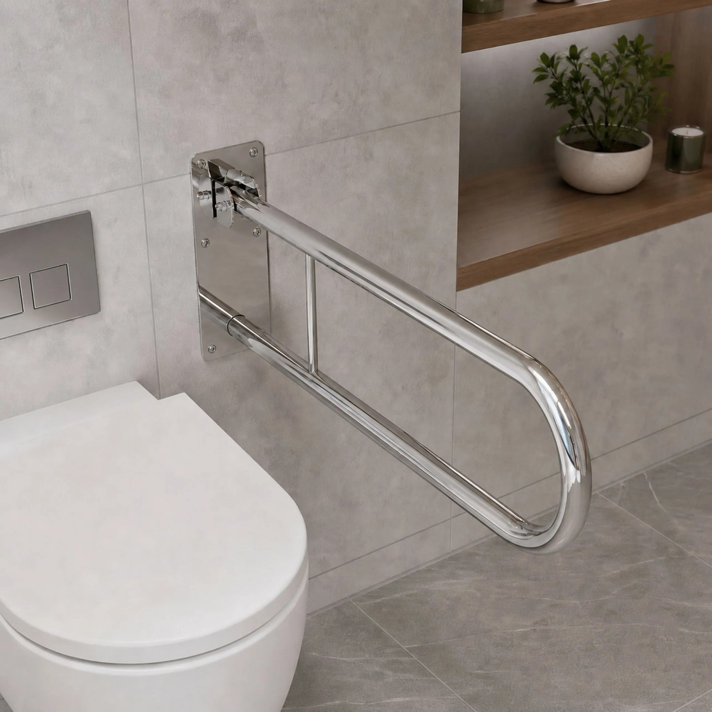 Klappbarer Haltegriff fürs Badezimmer Chrome  4
