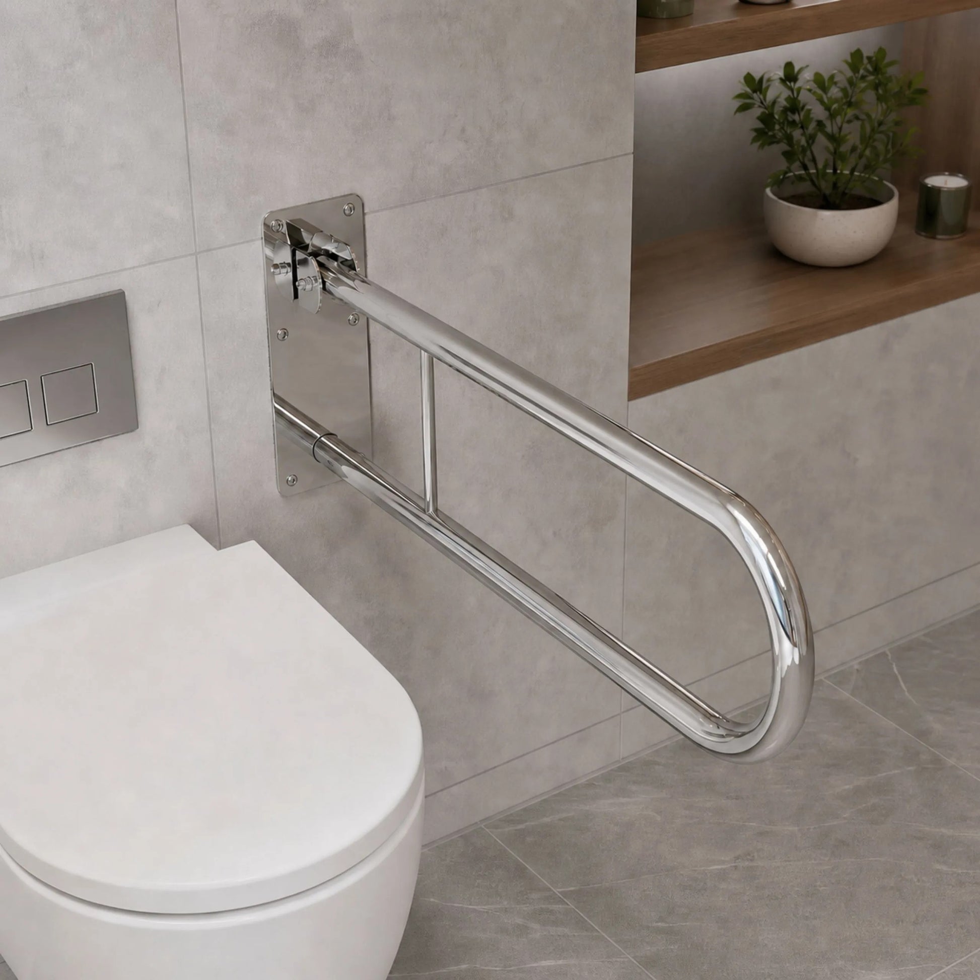 Klappbarer Haltegriff fürs Badezimmer Chrome  4