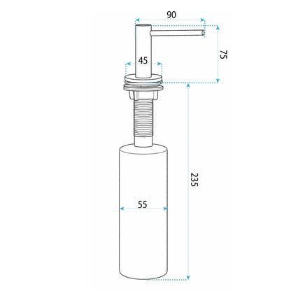 Rea Spülbeckenspender DEX Brush Nickel  4