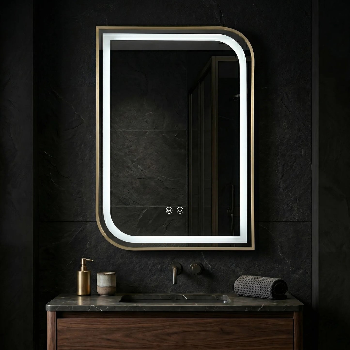 Spiegel LED ZONE 80X60 GOLD BRUSH  4