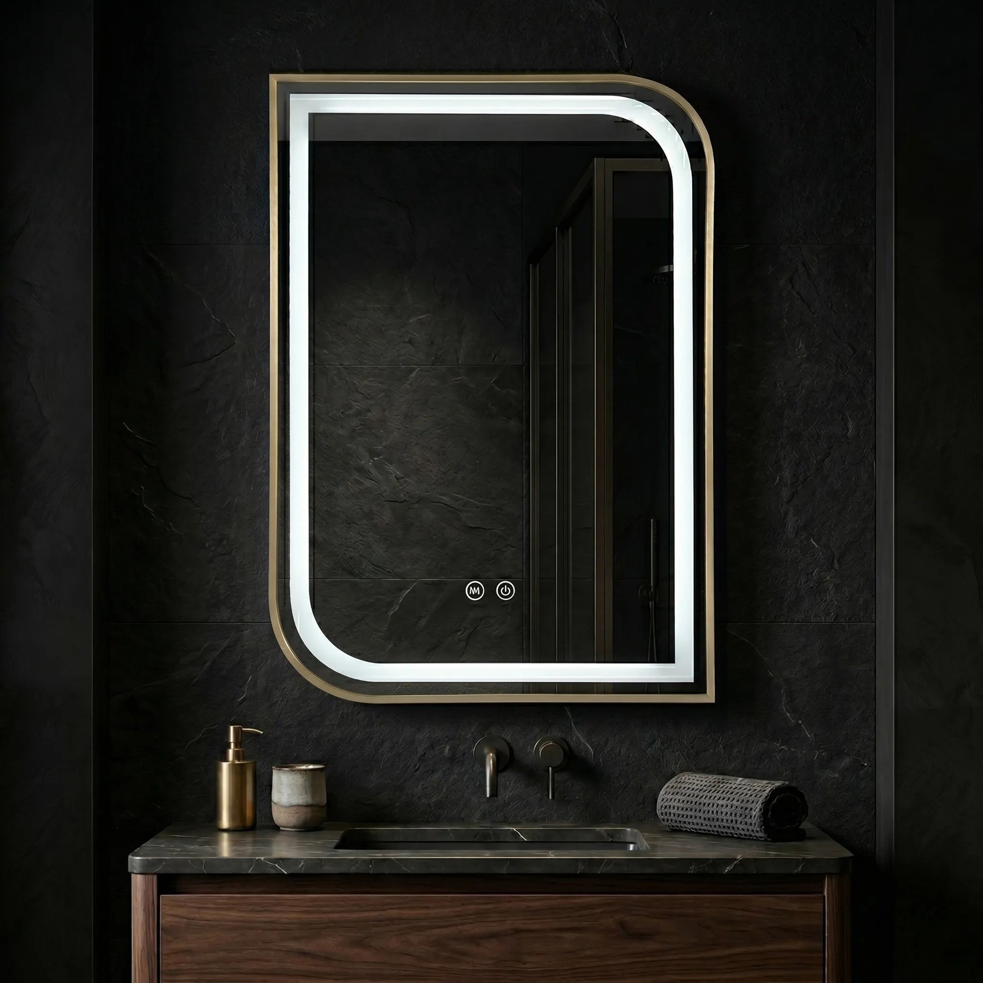 Spiegel LED ZONE 80X60 GOLD BRUSH  4