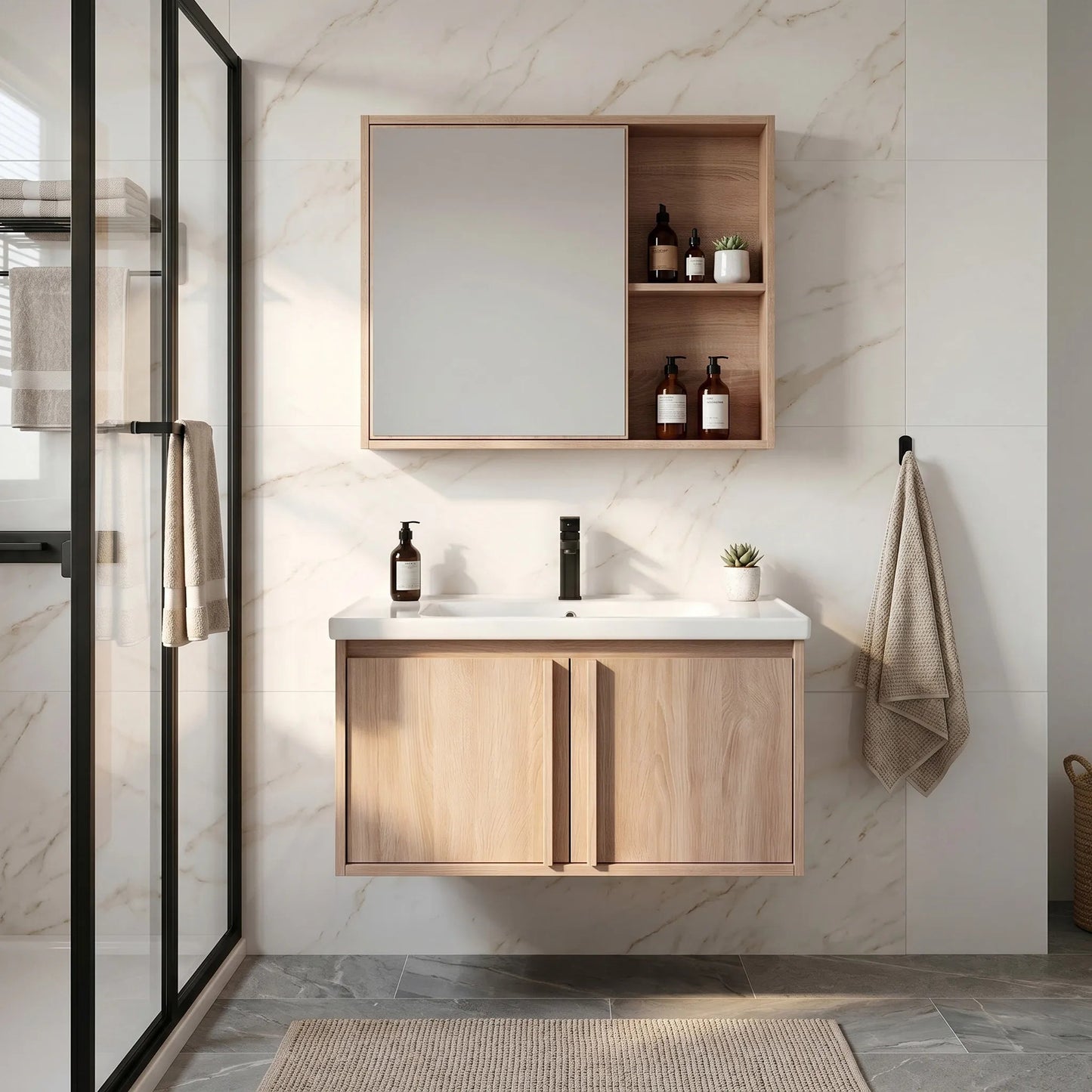 Badezimmermöbel-Set mit Waschbecken Gama T25023 BXM 70CM  4