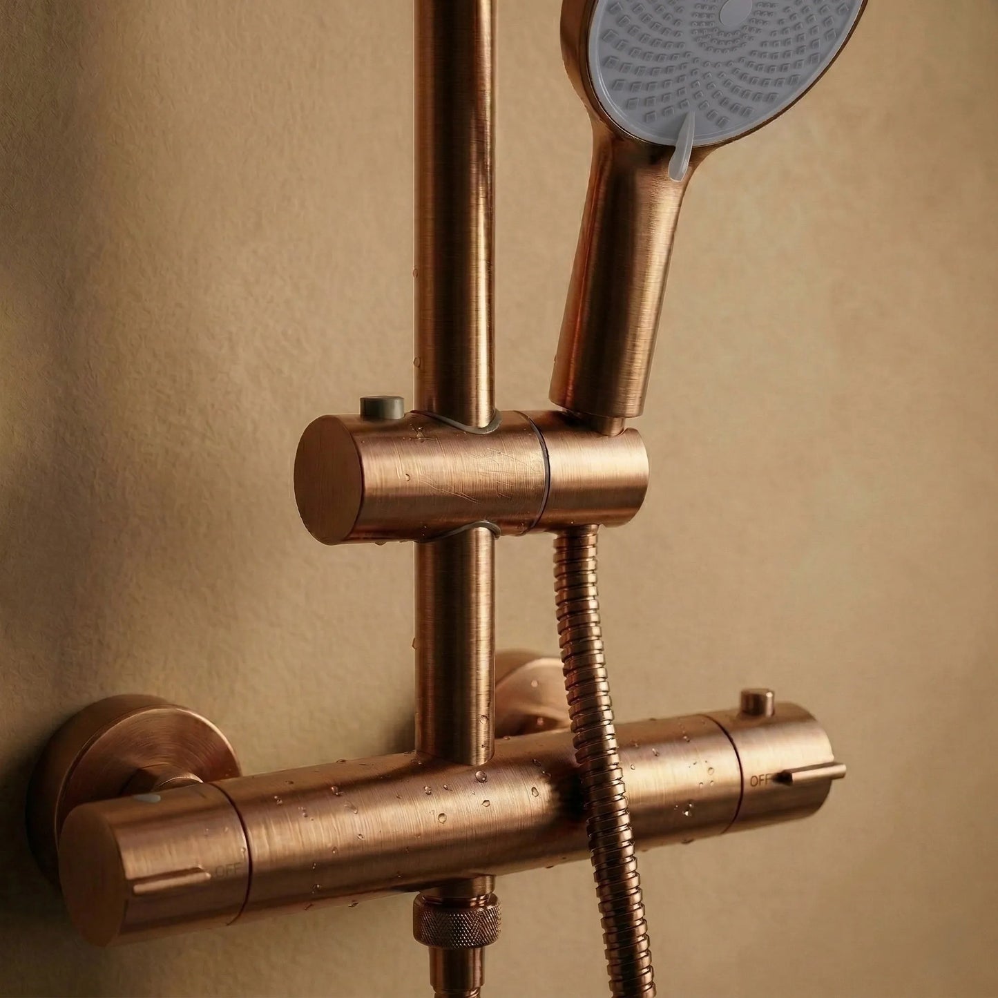 Duschset ohne Auslauf mit Thermostat Rea Lungo Copper Brush  4