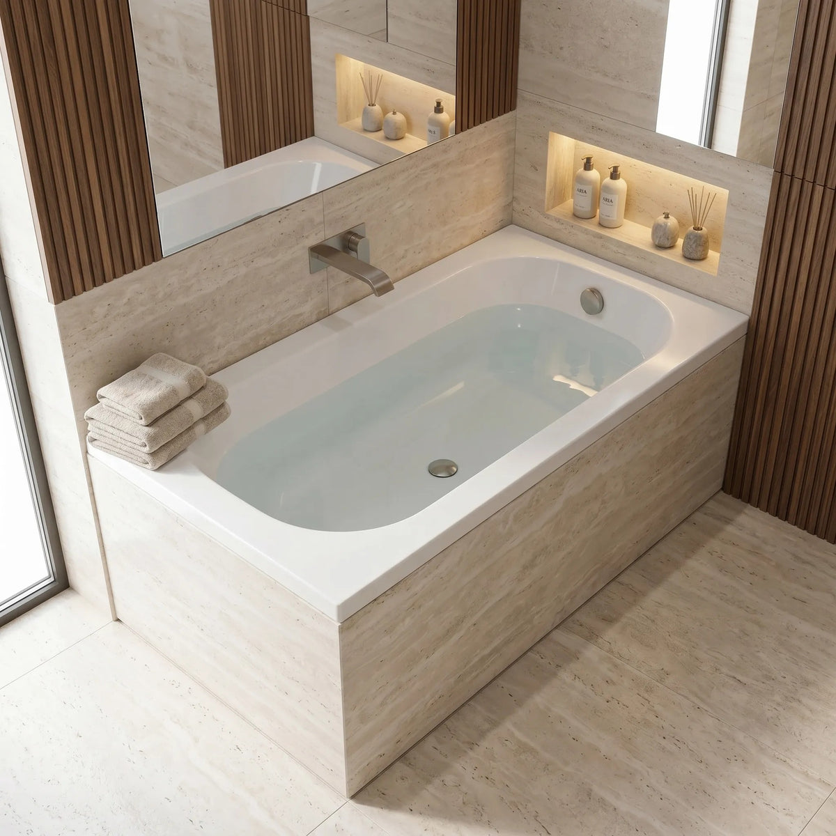 Acryl-Einbaubadewanne Rea Gloria 140 4