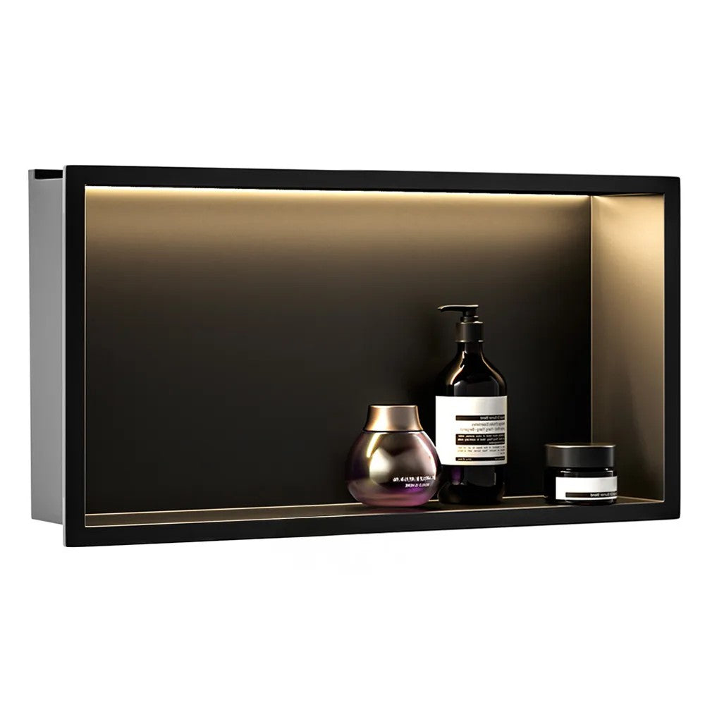 WANDEINBAU-BADEZIMMERREGAL LED 30x60 Black 4
