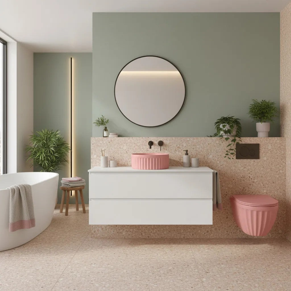 Aufsatzwaschbecken Rea DUO Sweet Pink Matt 4