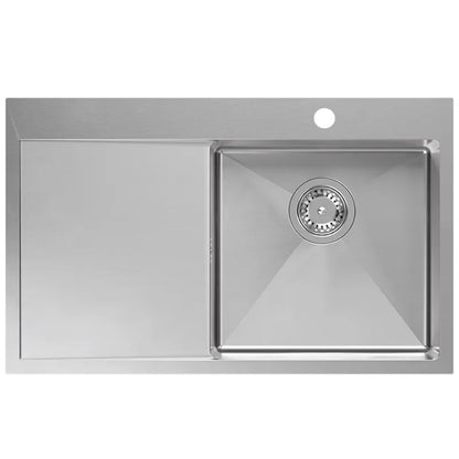 Edelstahlspüle RUSSEL 111 BRUSH NICKEL Linke Kammer 4