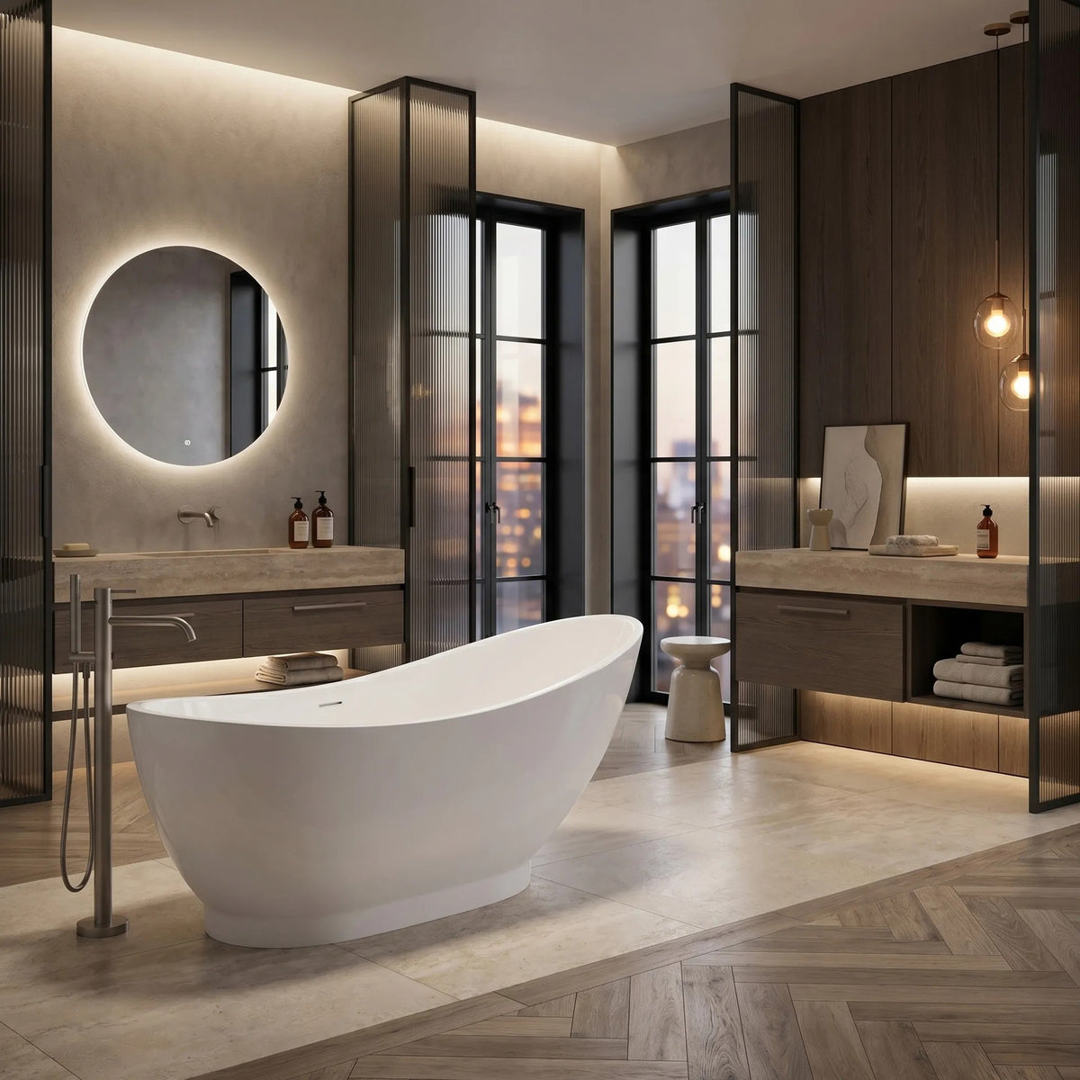 Freistehende Badewanne Rea Sorento 180 Schwarze Stöpselabdeckung 4