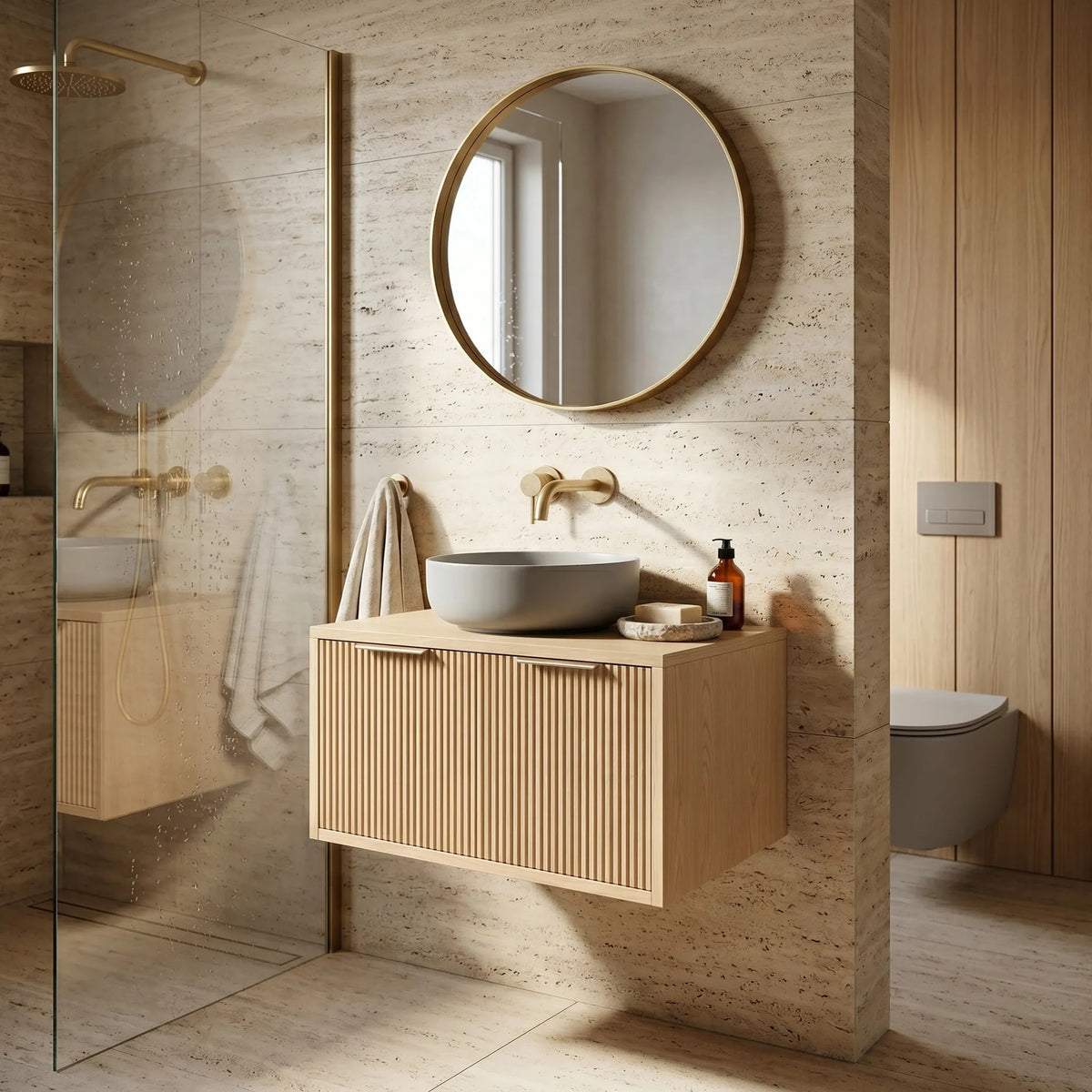 Waschtischunterschrank Rea Core 80cm Beige 4