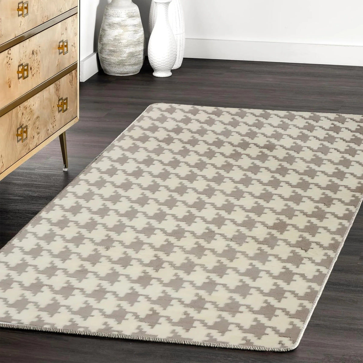 Plüschteppich Clover Pepitka Beige 140 X 200 4