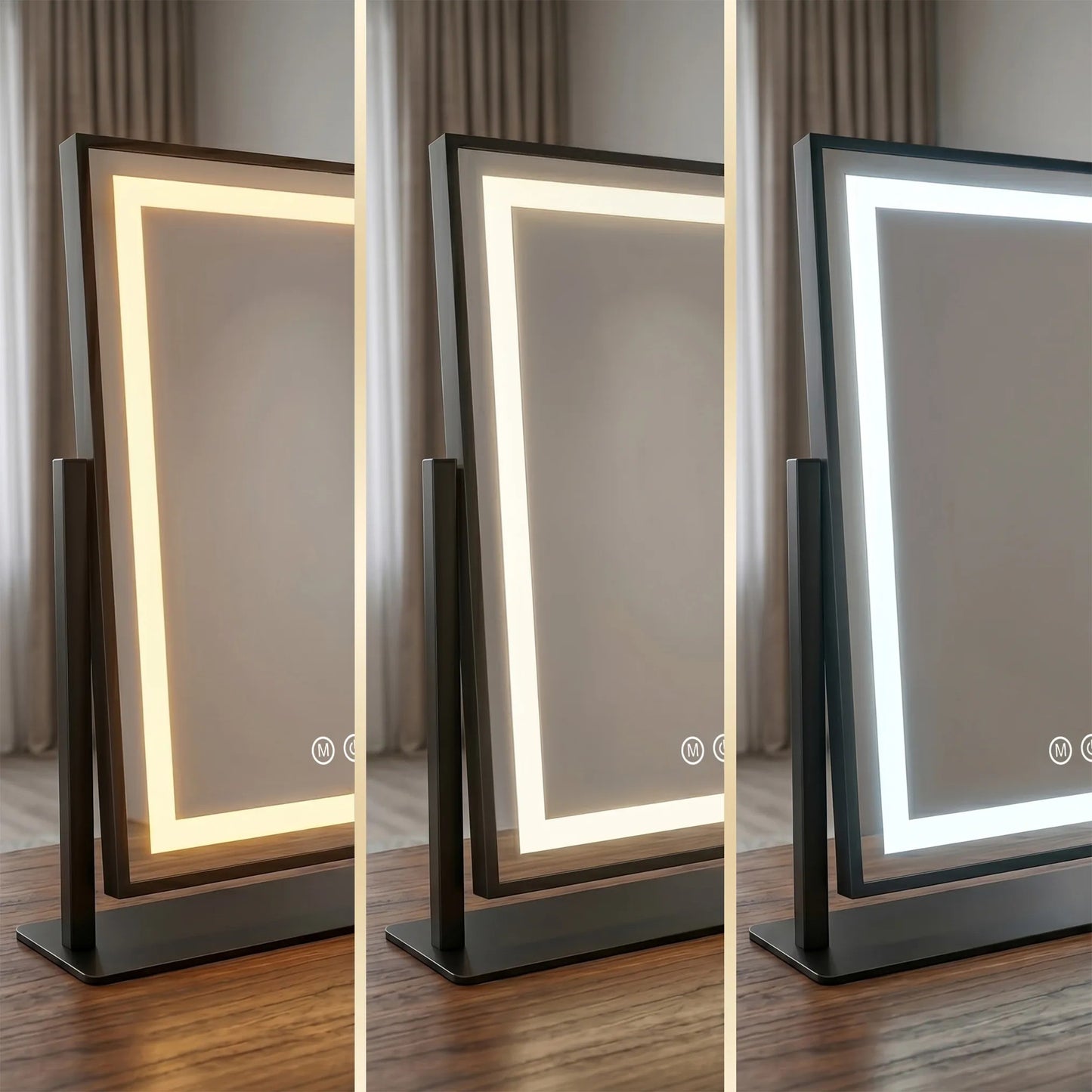 Spiegel LED LUMI Black 30x40cm  4