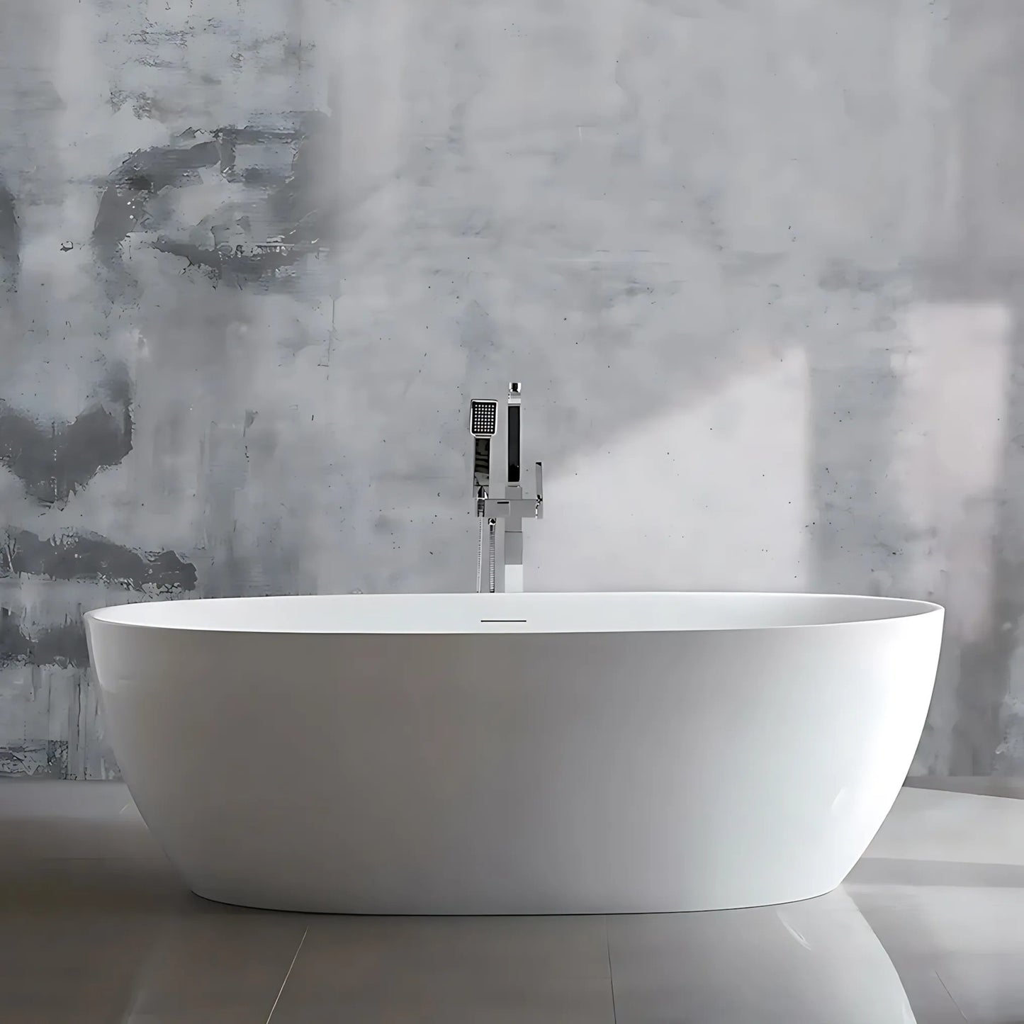 Freistehende Acrylbadewanne ROMA  170 Gebürstete Kupfer Stöpselabdeckung 4