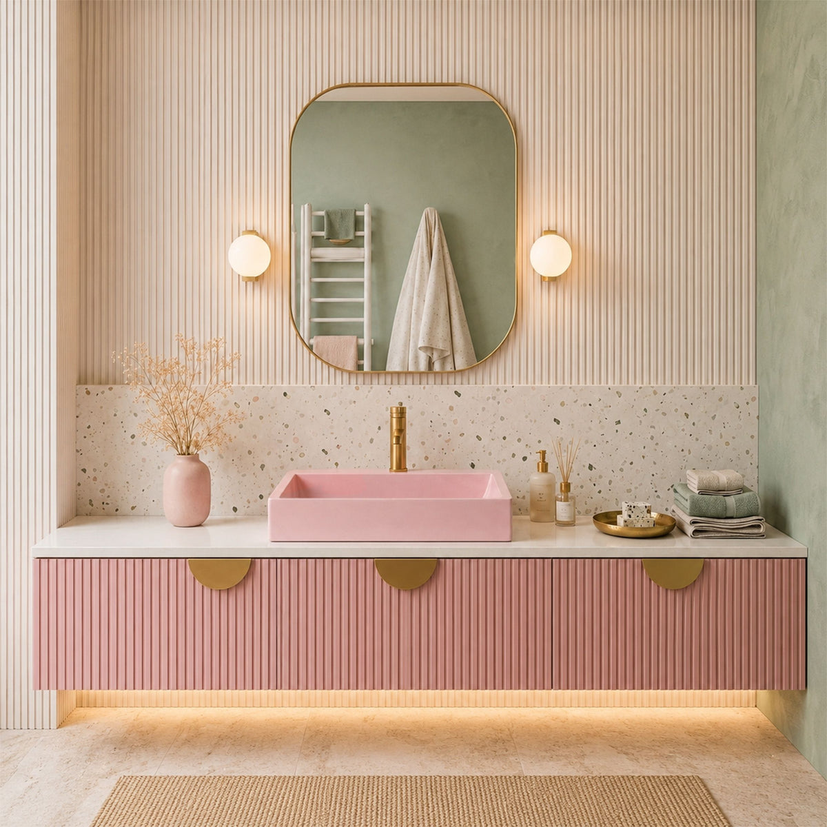 Waschbecken Konglomerat GOYA PINK 60CM 4