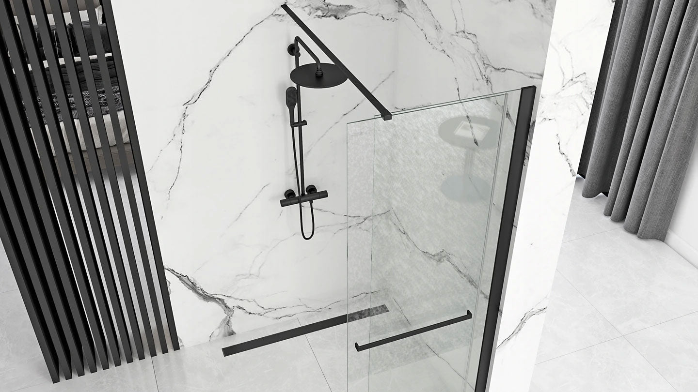 Duschwand Rea Cortis Black 100  2