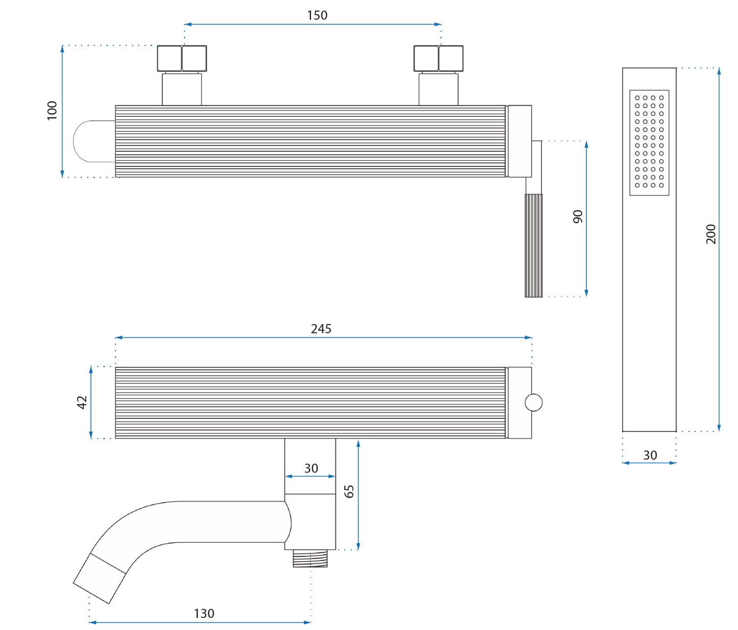 Wannenarmatur Rea Argon Brush Nickel  8