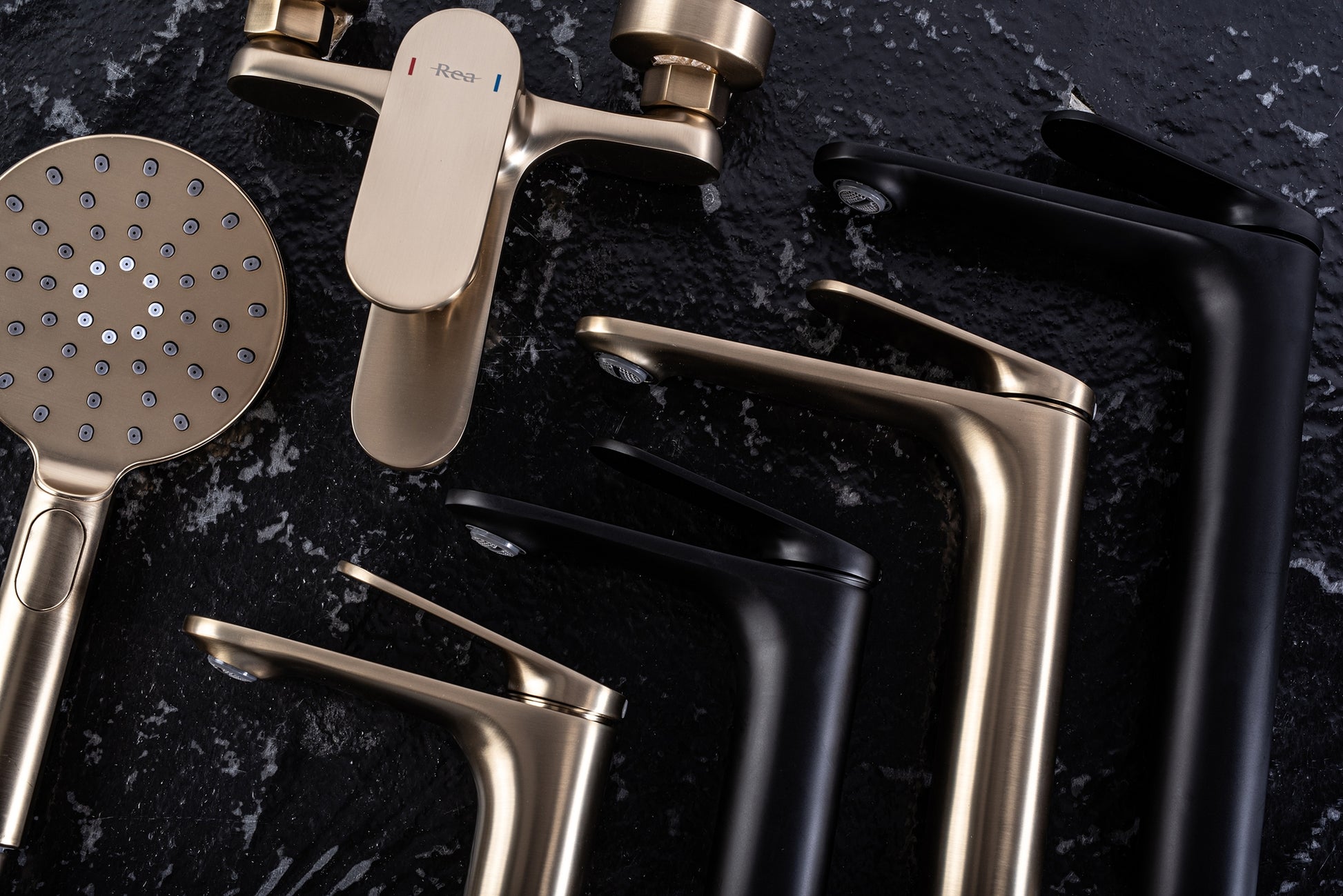 Wannenarmatur Rea Marco Brush Gold  5