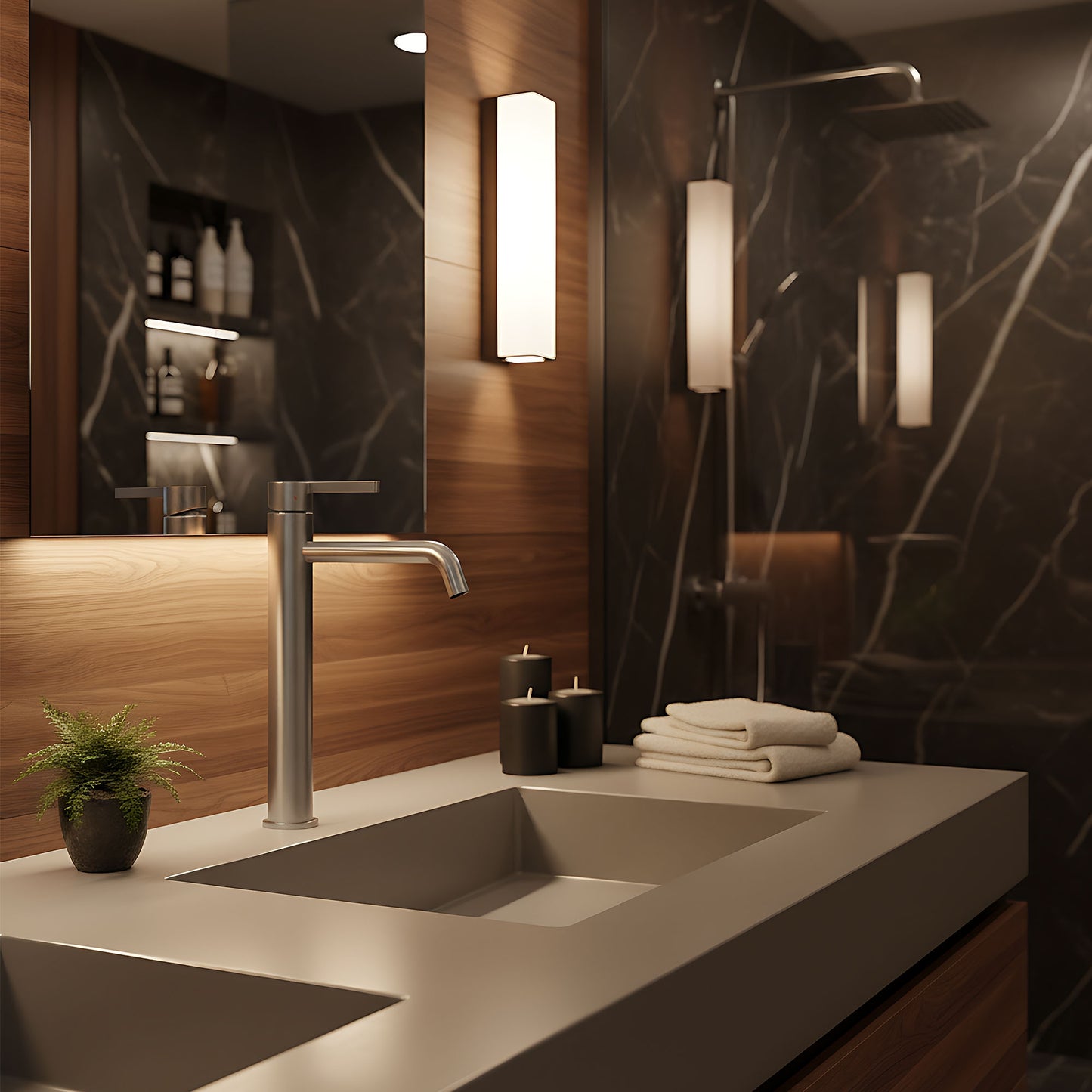 Waschbeckenarmatur Rea Foster Brush Nickel High  6