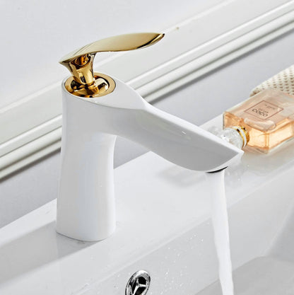 Waschbeckenarmatur Rea Orbit White Gold Low  2