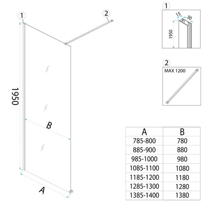 Duschwand Rea Flexi Brown / Brush Gold 80  8