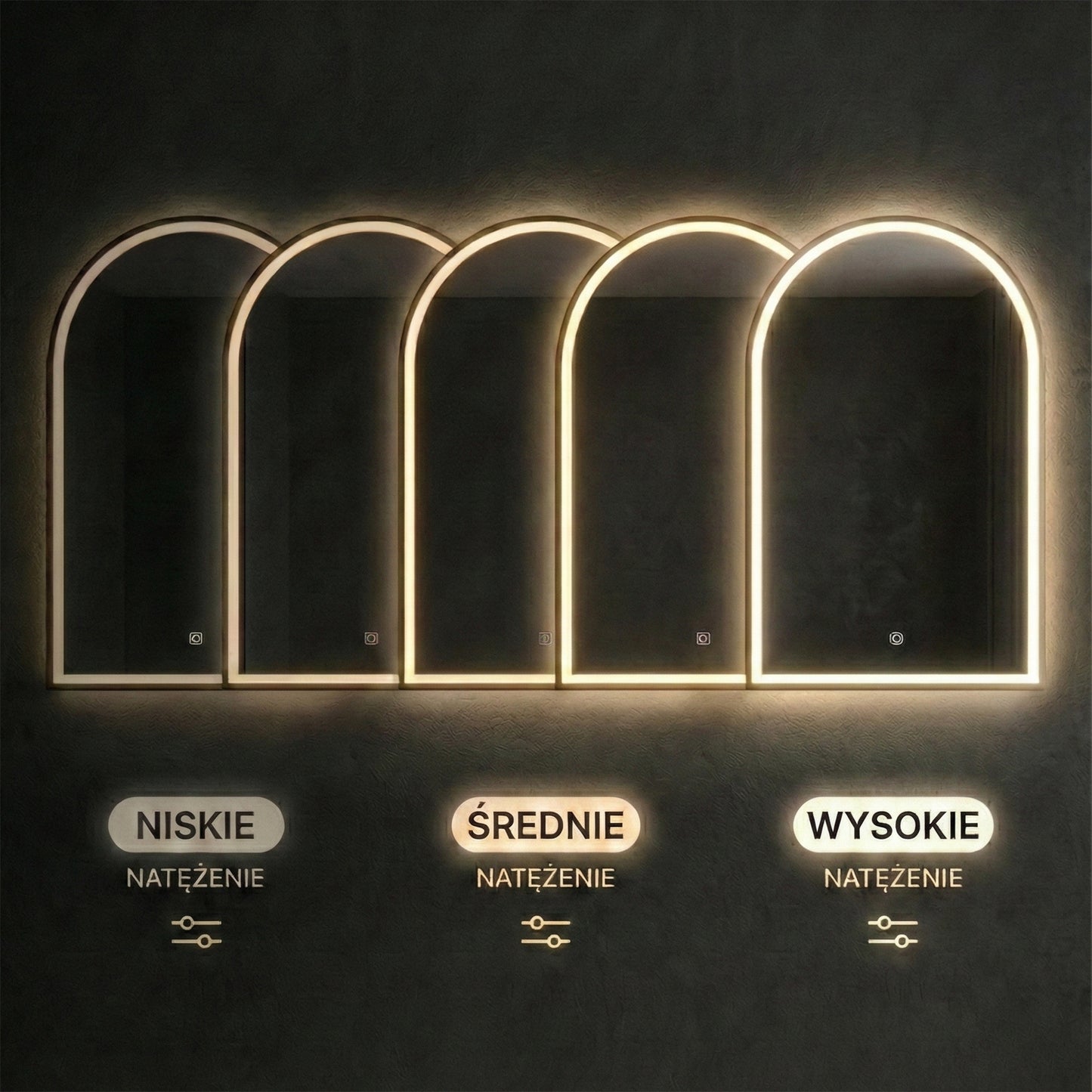 Spiegel LED 60x100cm DART GOLD  6