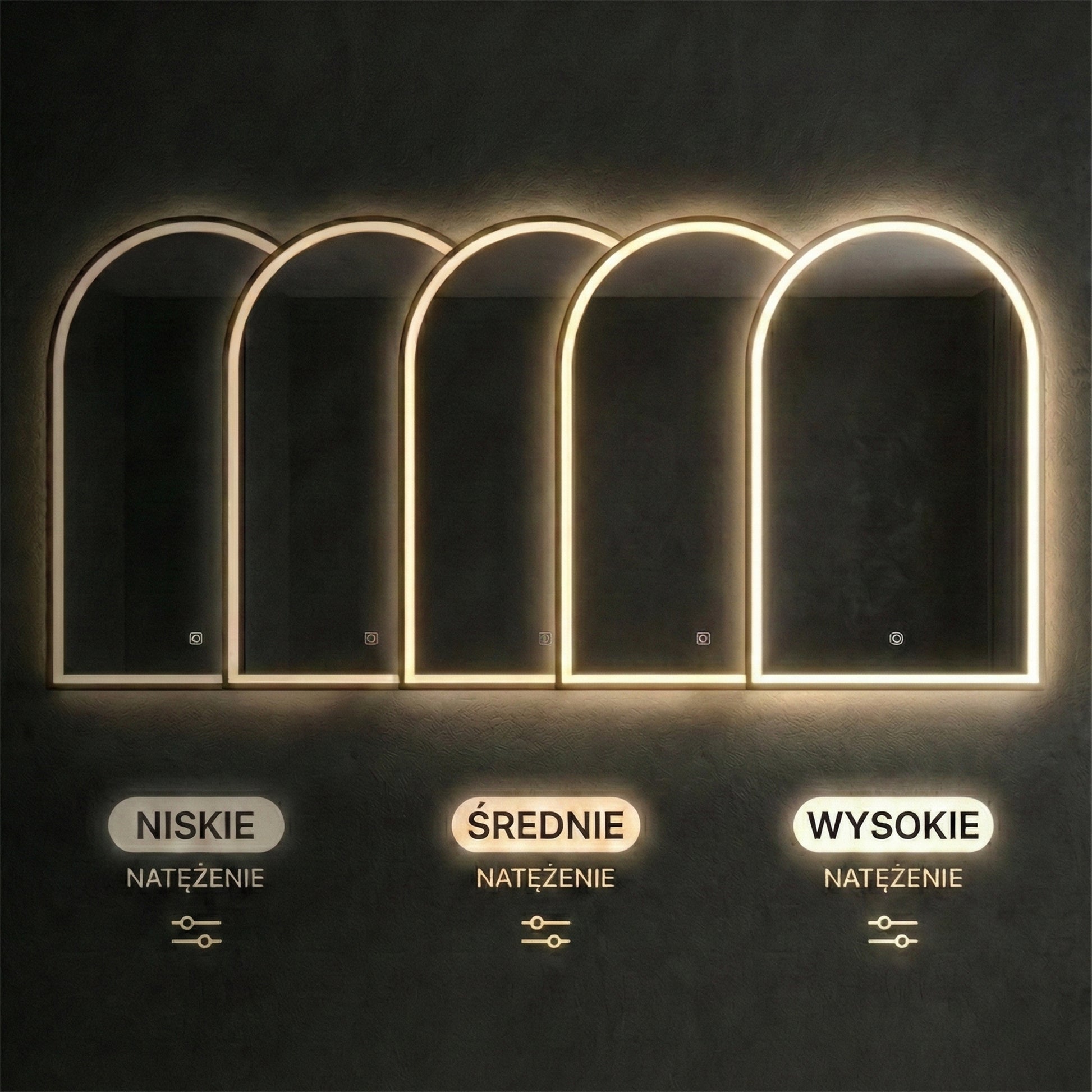 Spiegel LED 60x100cm DART GOLD  6