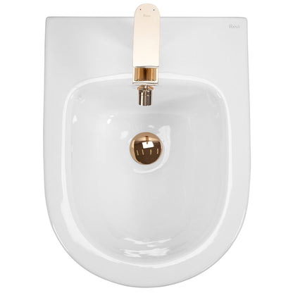 Wandhängendes Bidet Rea Carlo Mini White Gold Edge  4