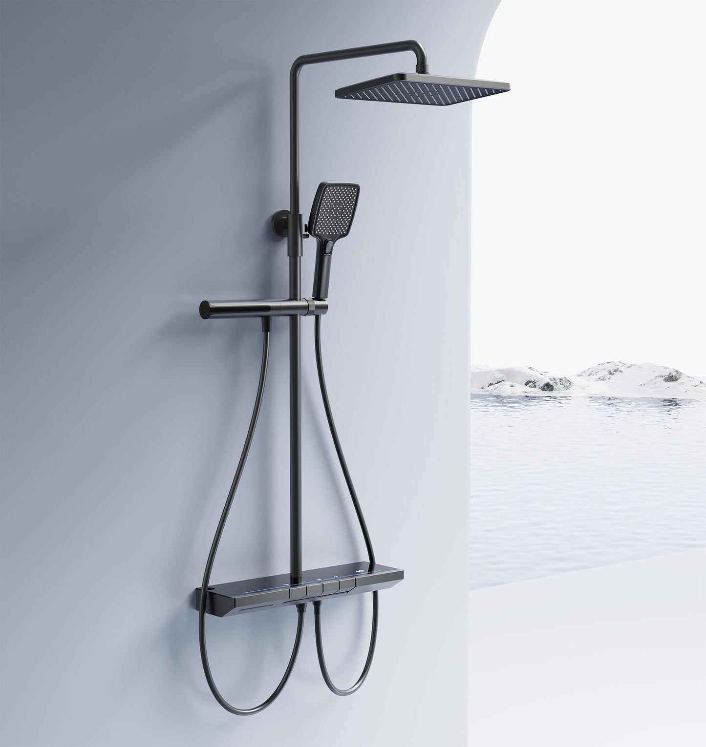 Duschgarnitur mit Thermostat REA Pedro Titanium  3